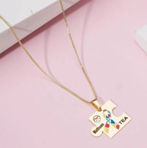 colar símbolo autismo com nome